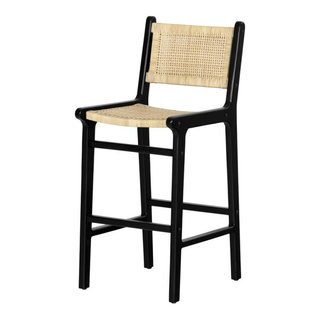 Benzara Wooden Slat Back Chair with Straight Feet, Set of 2, Honey Brown