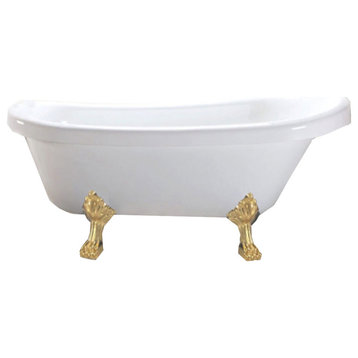 Vintage Freestanding Bathtub white Margherita gold feet