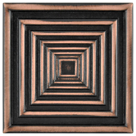 Focus Metal Insert Tile Oil Rubbed Bronze 2"x2", Set of 8