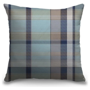 "Light Blue Madras Plaid" Outdoor Pillow 20"x20"