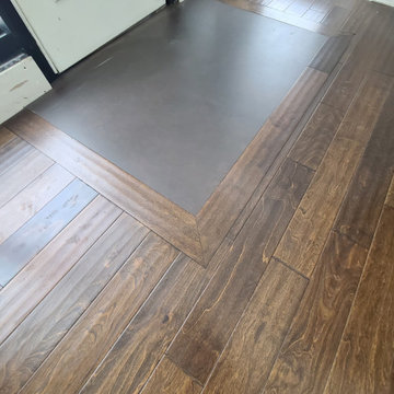 Sleek Engineered Hardwood & Modern Sliding Door by I’m The Man Services