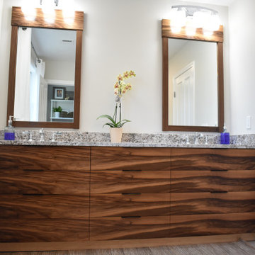 Walnut Vanity with Matching Mirrors