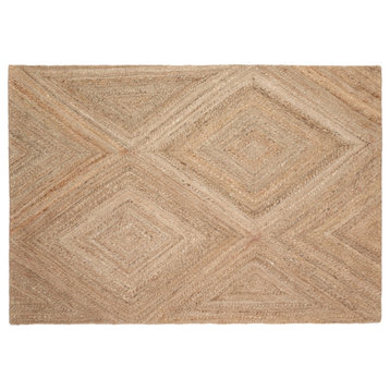 NuStory Kicking Hay  Hand Woven Solid Color Area Rug in Natural, 5'x8'
