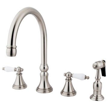 Kingston Brass KS279.PLBS Governor 1.8 GPM Widespread Kitchen - Brushed Nickel