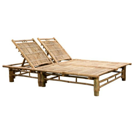 vidaXL Sunlounger Natural Bamboo Bamboo Extra Large