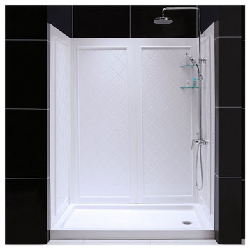 DreamLine DL-6192 SlimLine Shower Installation Package - White / Right Drain