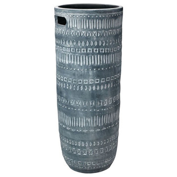 Large Zion Ceramic Vase, Gray and White
