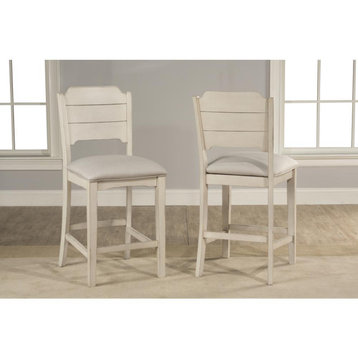 Clarion Non-Swivel Open Back Counter Height Stool - Set of 2