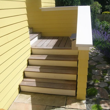 Deck stairs and railing
