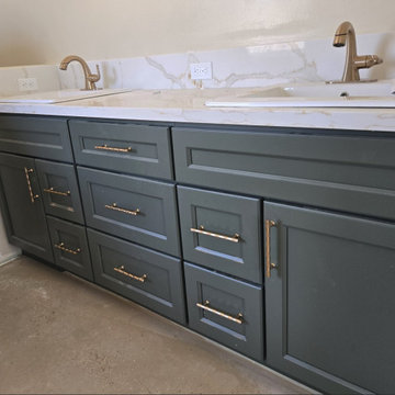 Green Shaker Prefabricated Cabinets