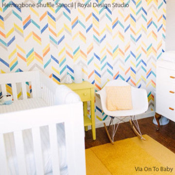 Herringbone Shuffle Stencil Projects
