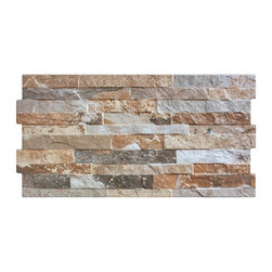 Walls and Floors - Light Rustic Split Face Effect Tiles, 1 m2 - Wall And Floor Tile