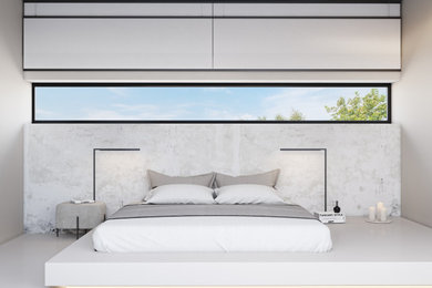 Дизайн интерьера спальни с нестандартными окнами