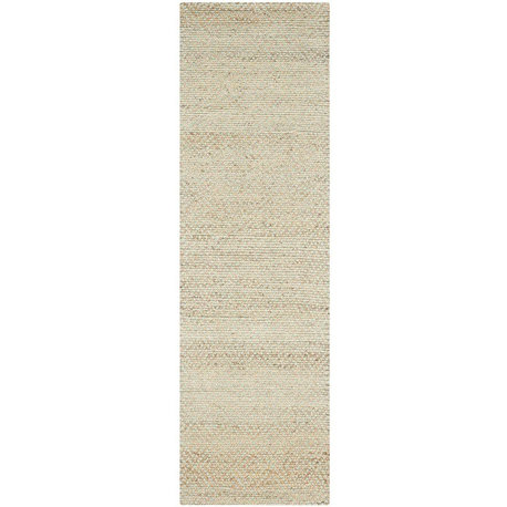 Safavieh Natural Fiber Collection NF453 Rug, Natural/Green, 2'6" X 12'