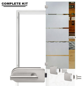 Interior Glass Door/Office Semi Frosted Design (Complete Kit), 34"x80", Right
