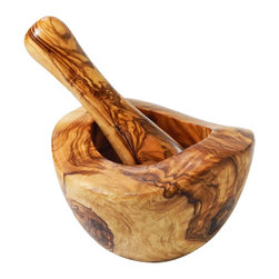 Le Souk Olivique - Olivique Natural Mortar and Pestle, Large - Mortar And Pestle Sets