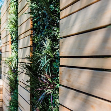 VistaFolia Faux Green Wall Garden Sitting Area