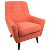 Vail Mid-Century Modern Accent Chair, 37", Orange