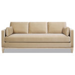 Jennifer Taylor Home - Knox 84" Modern Farmhouse Sofa, Fawn Brown Performance Velvet - The perfect blend between casual comfort and style, the Knox Seating Collection by Jennifer Taylor Home brings cozy modern feelings into any space. The natural wood base and legs make a striking combination with the luxurious velvet upholstery. The back and arm pillows are all removable and reversible for the ultimate convenience of care. Whether you're lounging alone or entertaining friends, let the Knox chair and sofa be the quintessential backdrop of your daily routine.