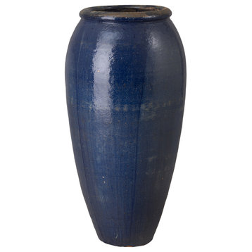 45 in. Tall Storage Antique Blue Jar