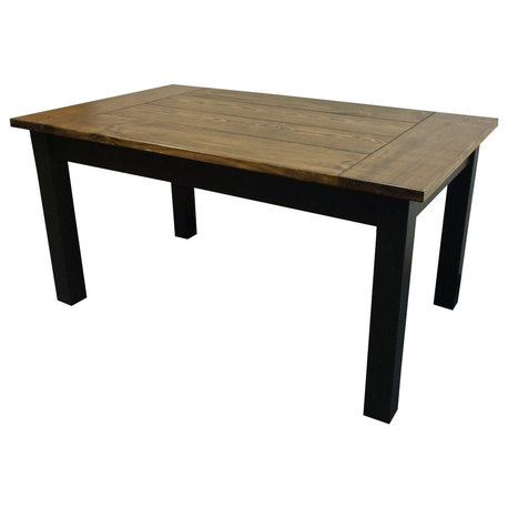 Walnut-Black Farmhouse Table, 42"