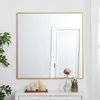 Metal Frame Square Mirror 36 Inch In Brass