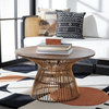 Trent Round Coffee Table, Honey Brownwash/Black