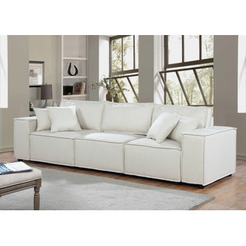 Annabel Sofa in Beige Fabric Sofa Couch