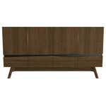 Maria Yee - Rhine 67" Sideboard, Finish: Shiitake, Brushed Nickel - Please refer to secondary image for color variation listed.