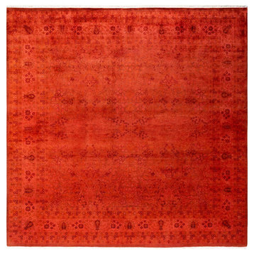 Fine Vibrance, One-of-a-Kind Hand-Knotted Area Rug Pink, 8' 1" x 8' 3"