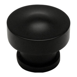 Cosmas - Cosmas 704FB Flat Black Round Contemporary Cabinet Knob - Cabinet And Drawer Knobs