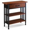 Leick Ironcraft Wood Foyer Bookcase with Drawer Storage in Brown