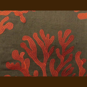 Balboa Linen Jacquard Embroidery Reef Pattern Fabric, Tango
