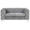 Rebekah  3 Piece Velvet Standard Foam Living Room Set sofa+loveseat+Chair, Gray