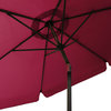 10' Round Tilting Wine Red Patio Umbrella, Round Umbrella Base