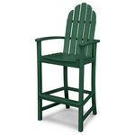 Polywood - Polywood Classic Adirondack Bar Chair, Green - The classic Adirondack design moves to new heights with this comfortable bar height chair. POLYWOOD furniture is constructed of solid POLYWOOD lumber that's available in a variety of attractive, fade-resistant colors. It won't splinter, crack, chip, peel or rot and it never needs to be painted, stained or waterproofed. It's also designed to withstand nature's elements as well as to resist stains, corrosive substances, salt spray and other environmental stresses. Best of all, POLYWOOD furniture is made in the USA and backed by a 20-year warranty.