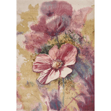 Fabio Collection Multicoloured Blooming Flower Rug, 5'3"x7'7"