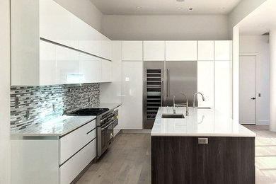 Example of a minimalist kitchen design in Austin