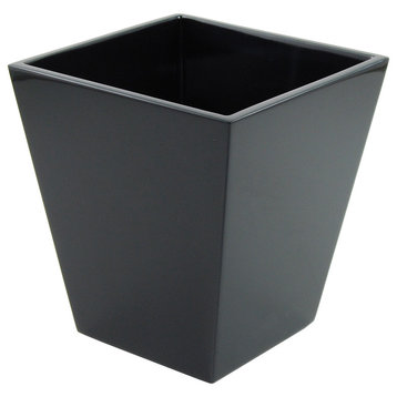 Black Lacquer Waste Basket