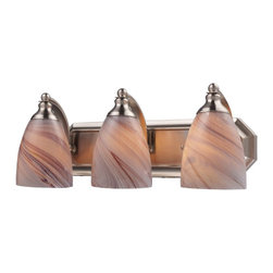 Elk Lighting - Elk Lighting 570-3N Vanity Collection 3 Light 20" Vanity Fixture - Satin Nickel - Bathroom Vanity Lighting