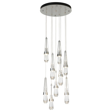 Hubbardton Forge 131108-1000 Link 9-Light Clear Glass Round Pendant in Bronze