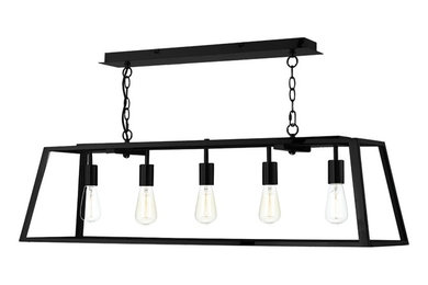 Dar ACA0522 Academy 5 light pendant black