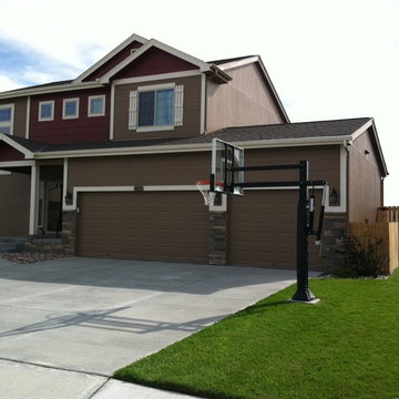 Mark P's Pro Dunk Silver Basketball System on a 29x26 in Omaha, NE