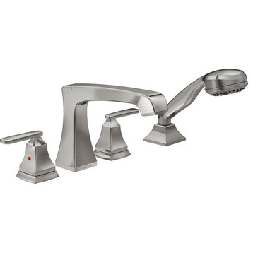 Delta Ashlyn Roman Tub With Hand Shower Trim, Stainless, T4764-SS