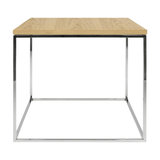 Gleam Side Table, Oak, Chrome Feet