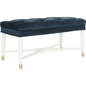 Rory Tufted Bench Rug - Navy, White