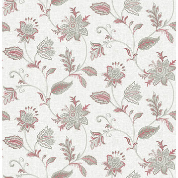 Contemporary Floral Wallpaper, Gray, Bolt