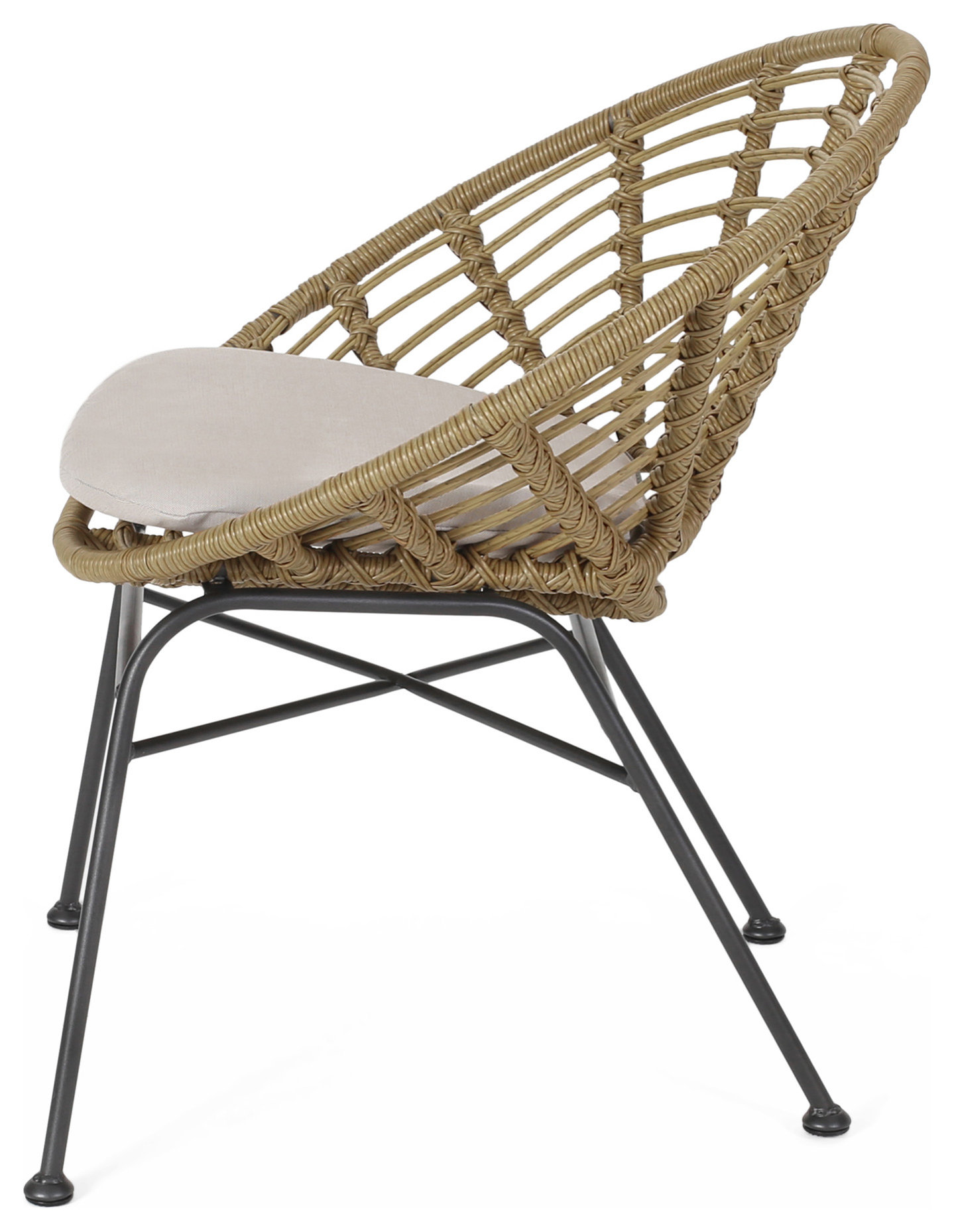 Mignon Outdoor 2 Seater Acacia Wood Chat Set, Light Brown/Beige/Natural Finish