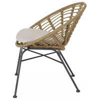 Mignon Outdoor 2 Seater Acacia Wood Chat Set, Light Brown/Beige/Natural Finish