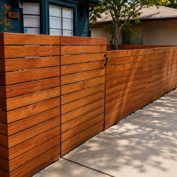 Modern Horizontal Cedar Fence — Front Yard, Los Angeles